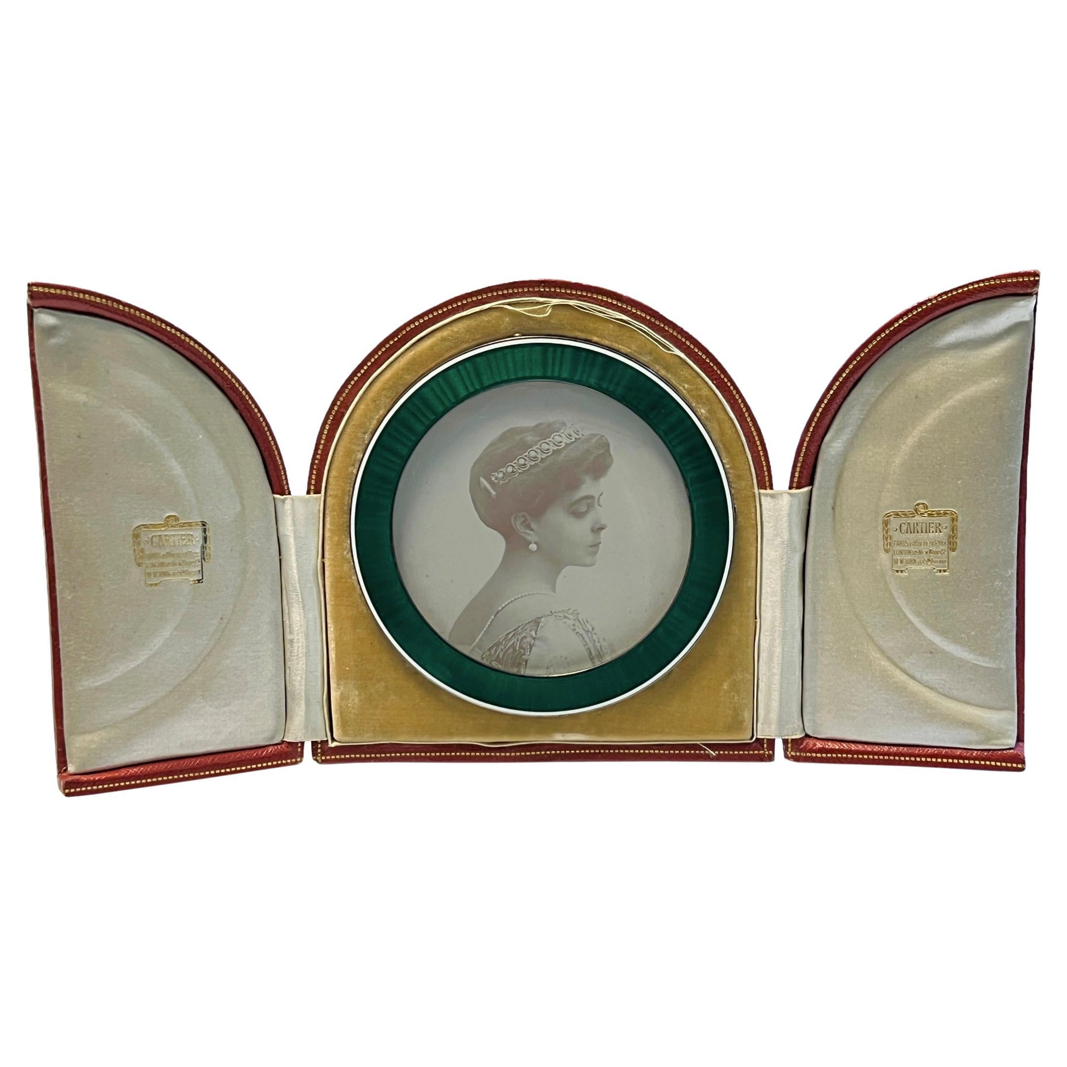 Cartier Silver and Enamel Picture Frame Circa 1900s For Sale