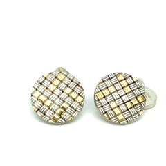 Cartier Silver and Gold Checkered Large Cufflinks