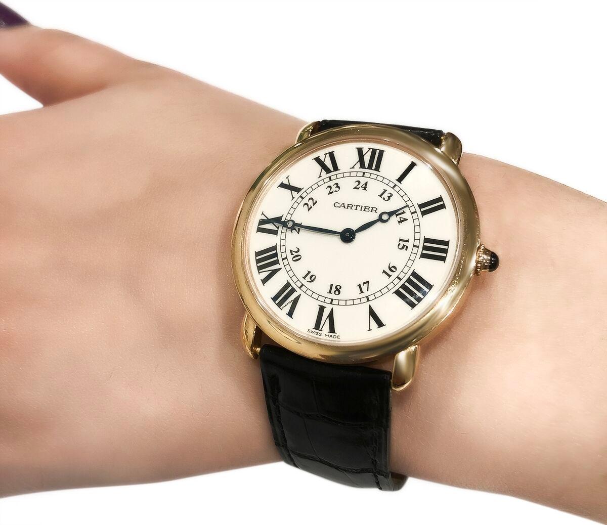 Cartier Silver Dial 18 Karat Yellow Gold Watch 8
