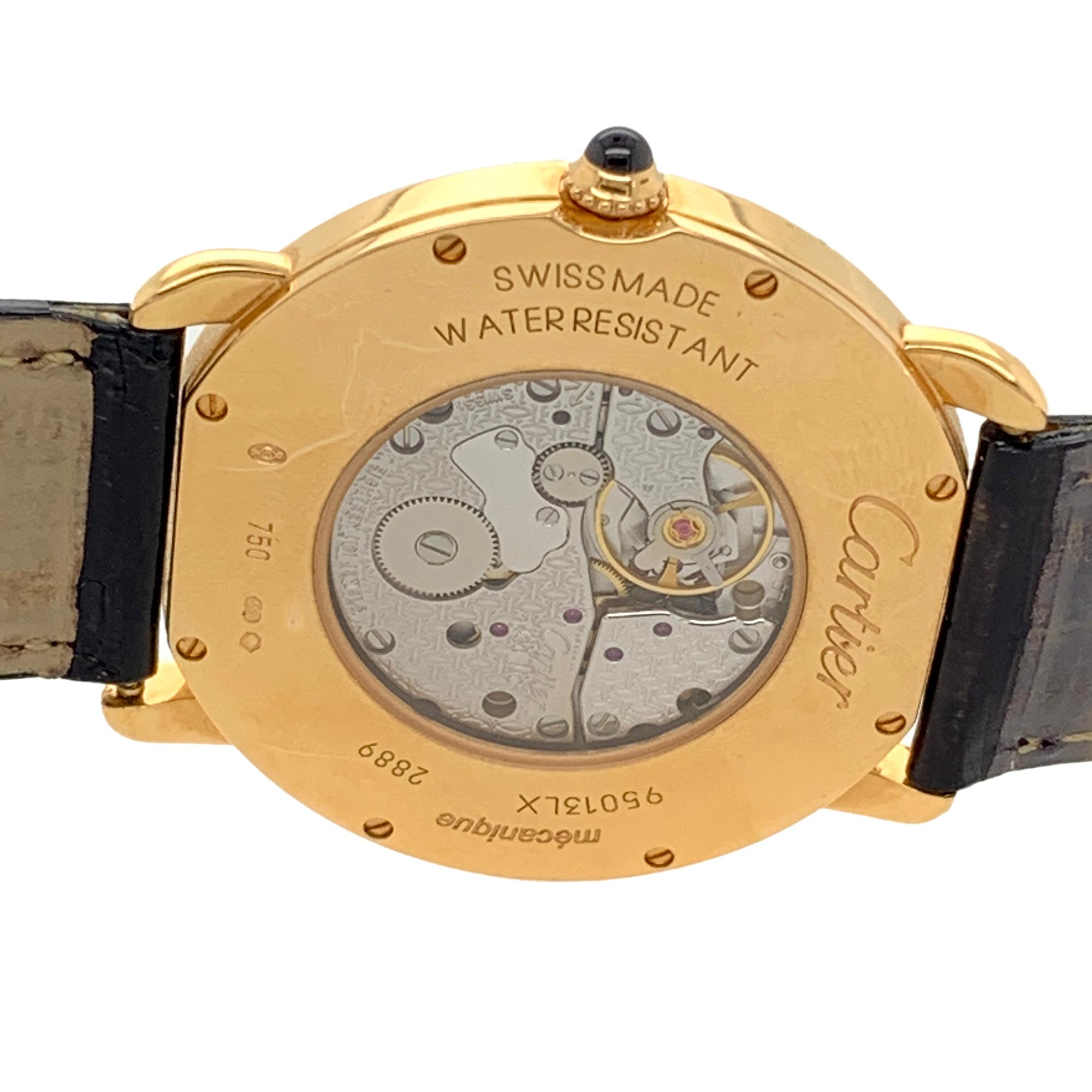 Cartier Silver Dial 18 Karat Yellow Gold Watch 6