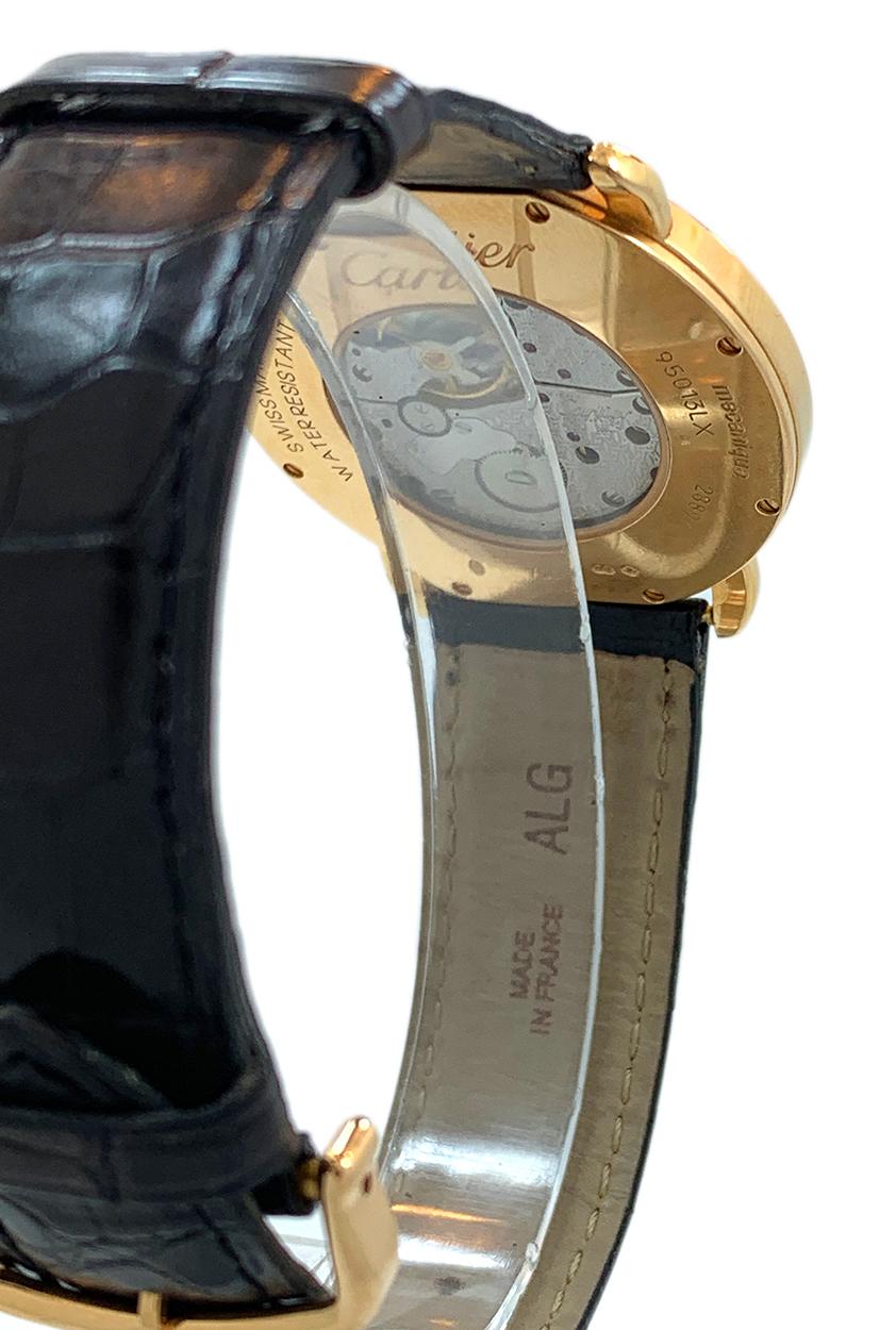 Cartier Silver Dial 18 Karat Yellow Gold Watch In Good Condition In New York, NY