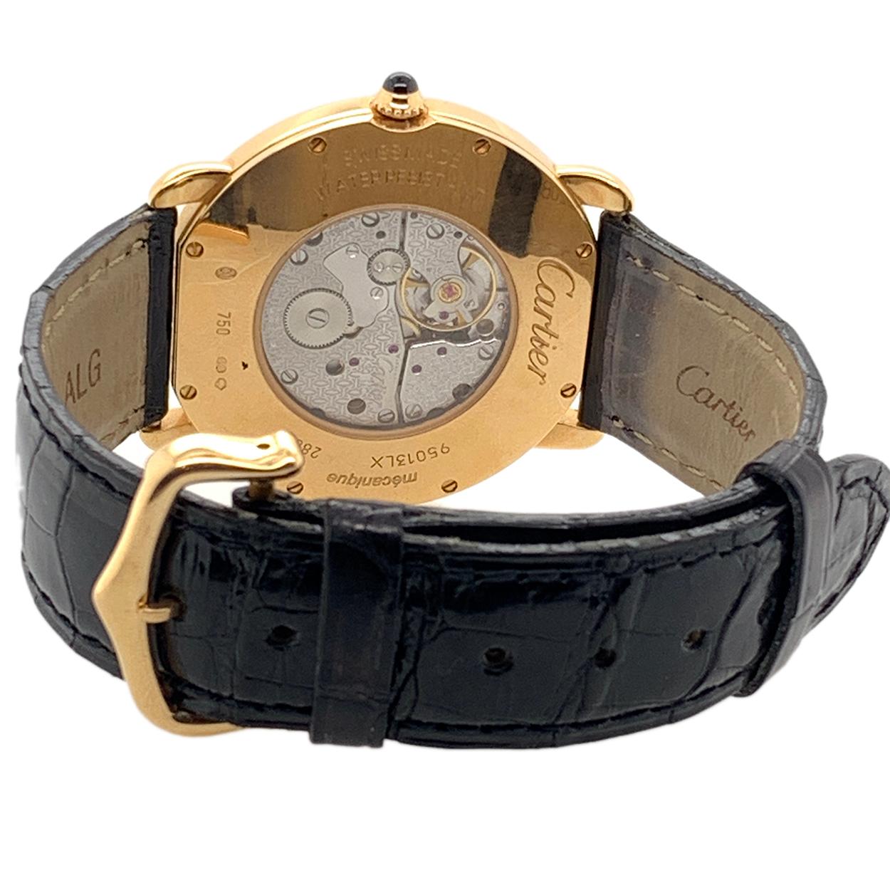 Cartier Silver Dial 18 Karat Yellow Gold Watch 4