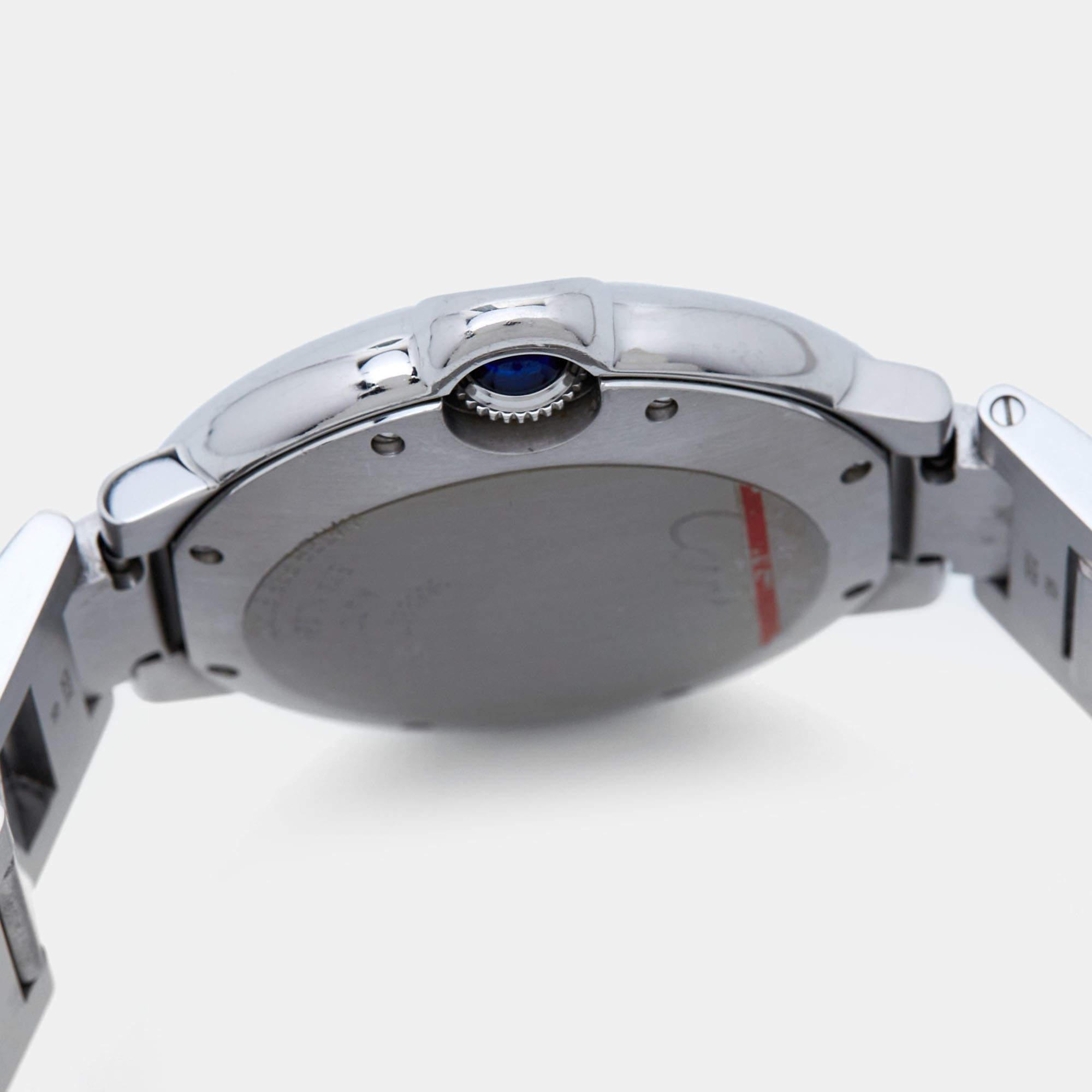Cartier Silver Diamond Stainless Steel Ballon Bleu WE902075 Women's Wristwatch 3 10