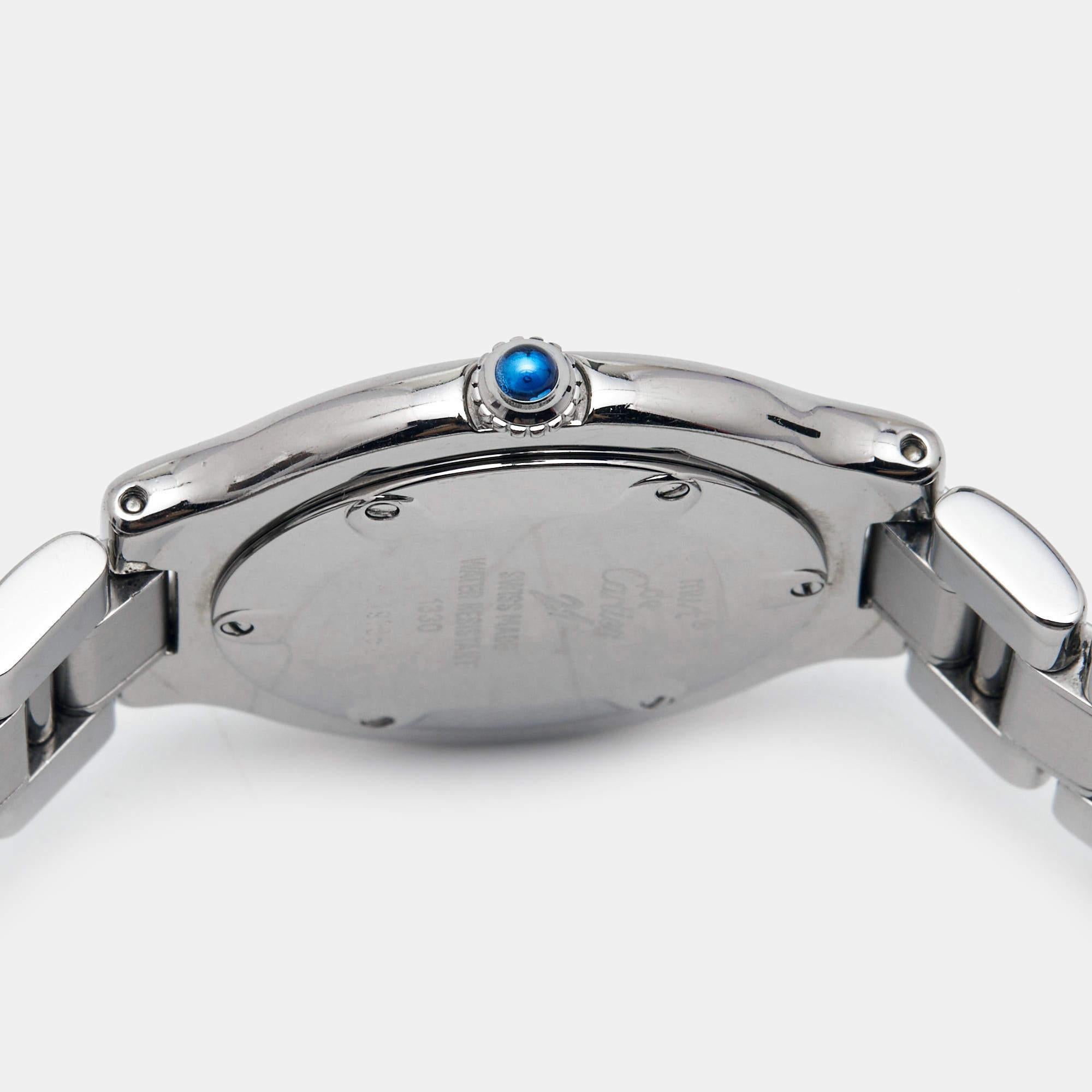 Cartier Silver Grey Stainless Steel Must De Cartier Women's Wristwatch 31 mm 2