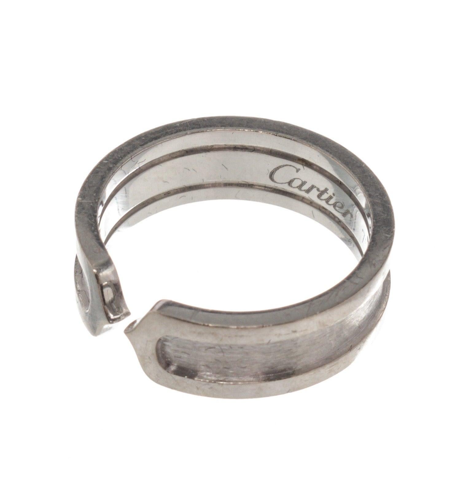 Cartier Silver Love Band Ring at 1stDibs