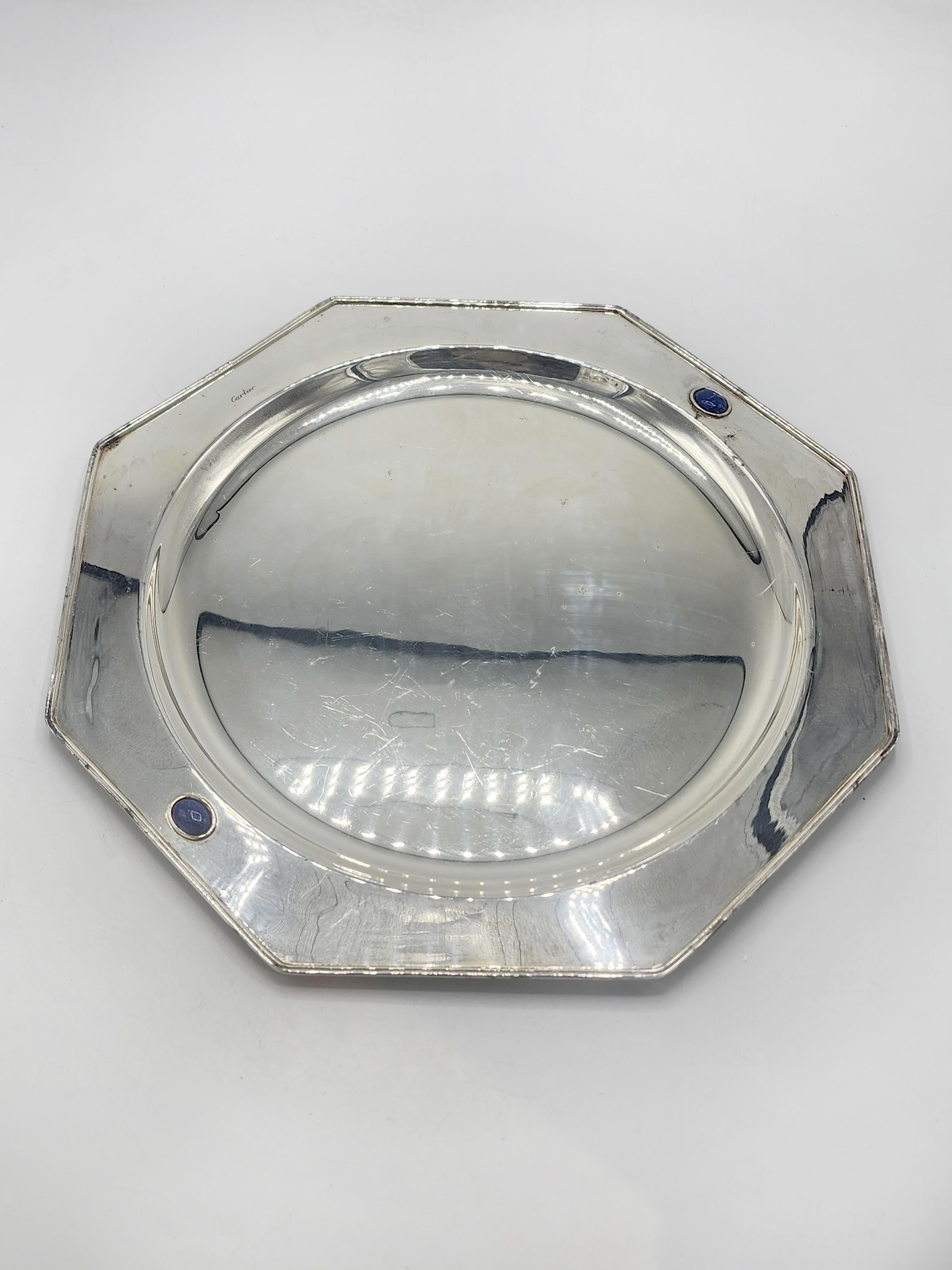 Cartier Silver Metal Tray Art Decó en venta
