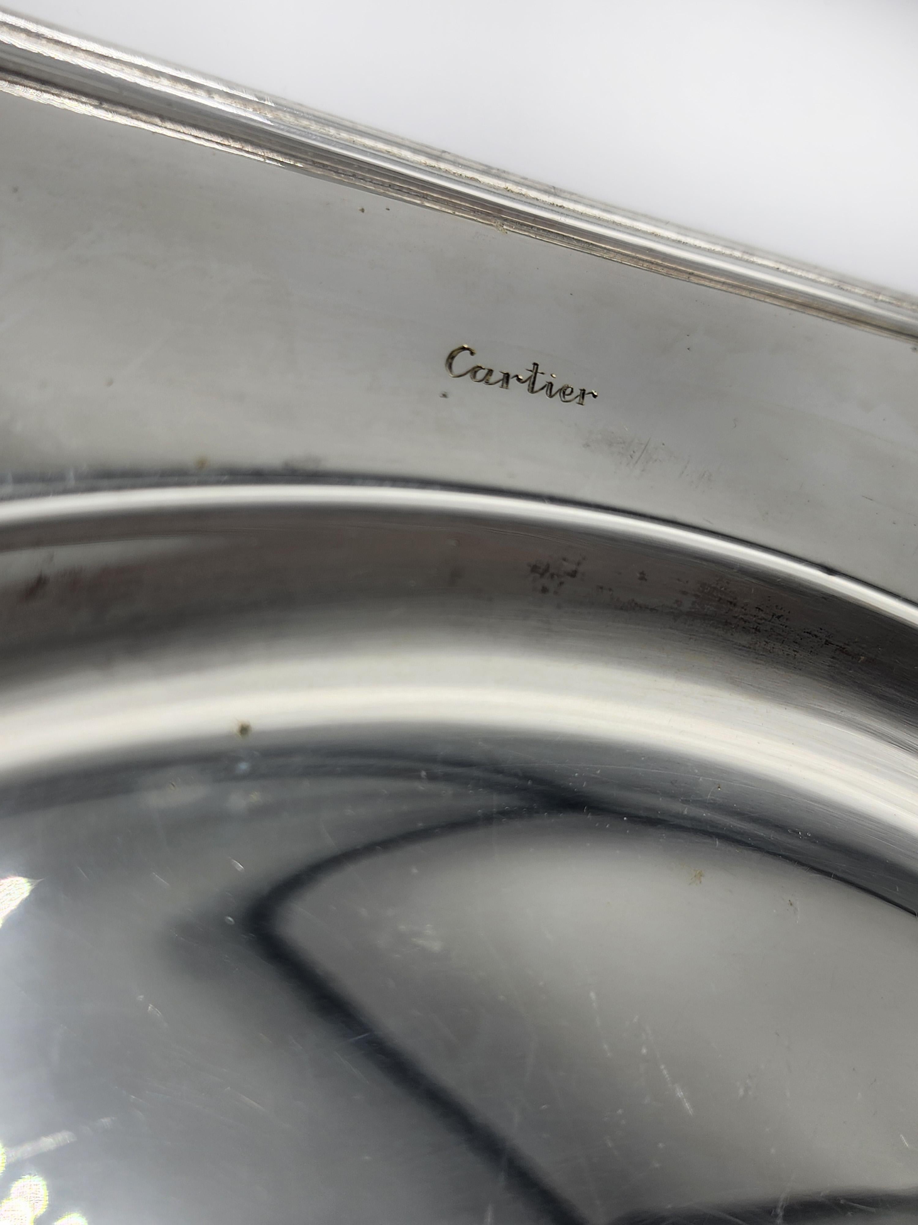 Cartier Silver Metal Tray Francés en venta