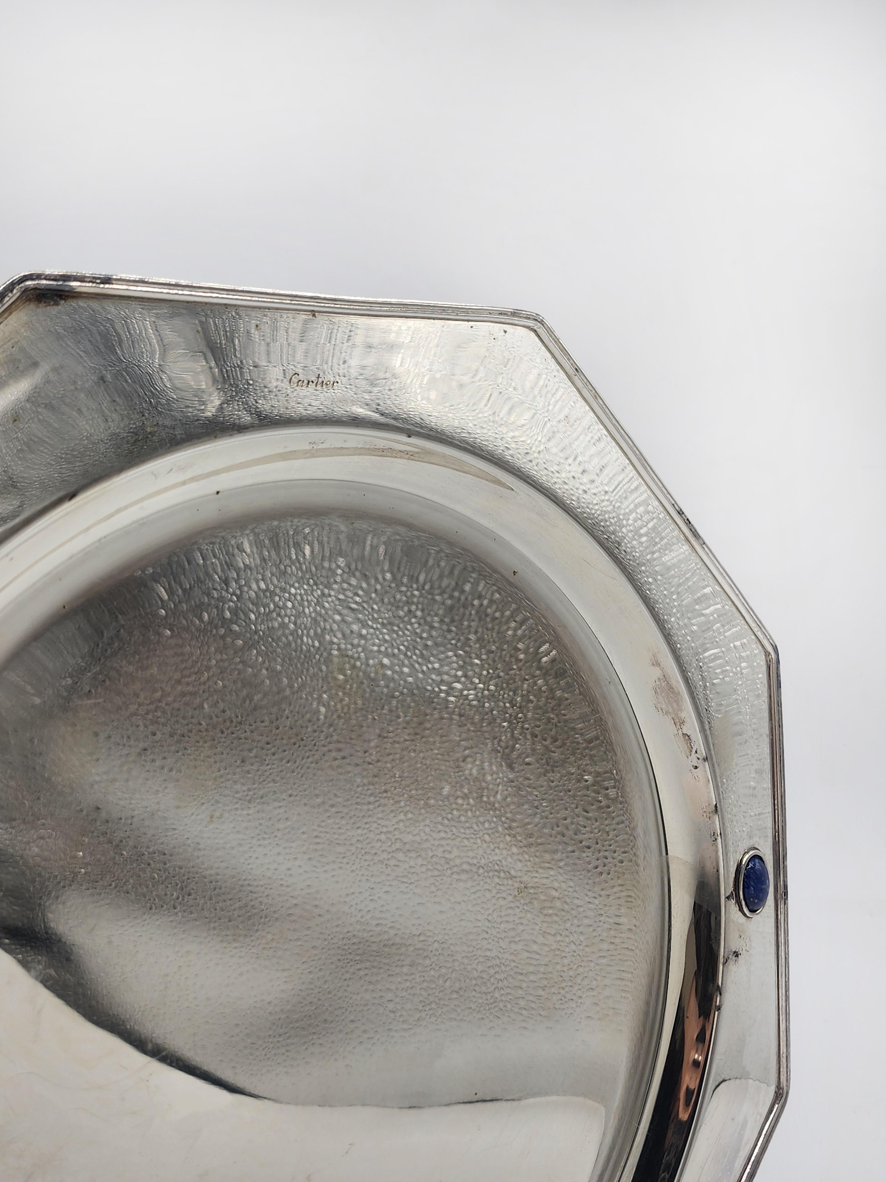 Cartier Silver Metal Tray Hecho a mano en venta