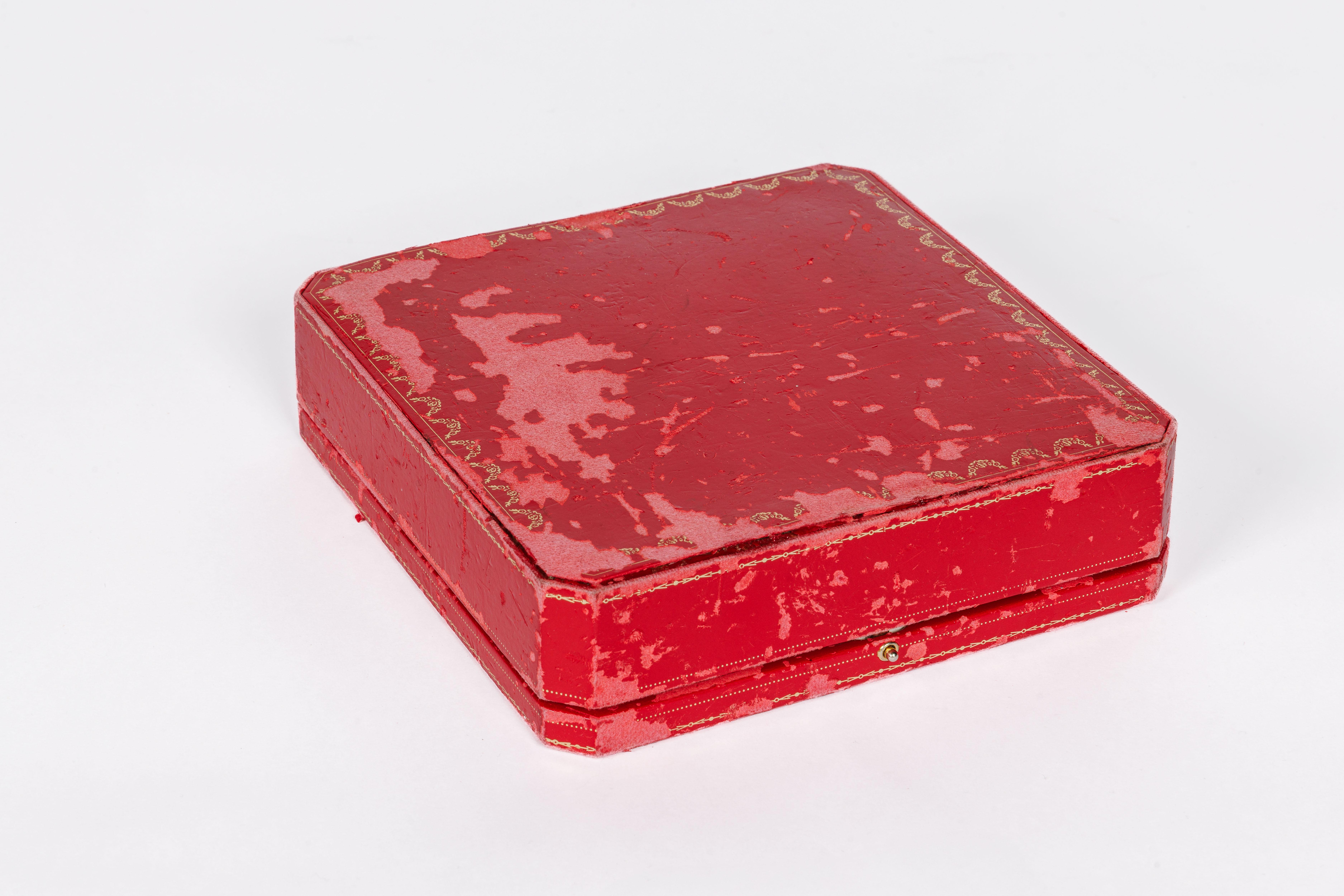 Cartier Silver-Mounted Chinese Porcelain Snuff Bottles in Original Box In Good Condition For Sale In New York, NY