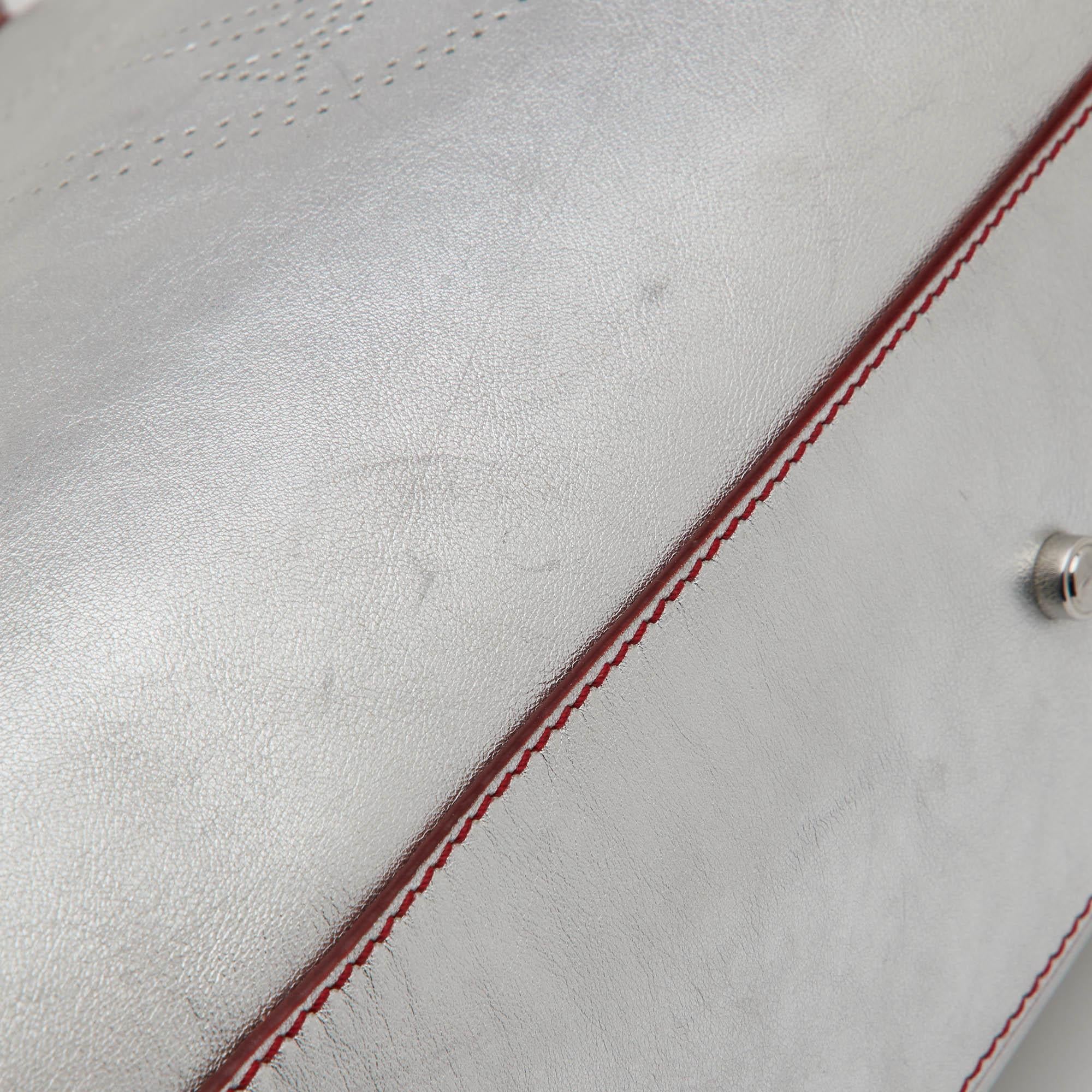 Cartier Silver/Red Leather Marcello de Cartier Bag 16