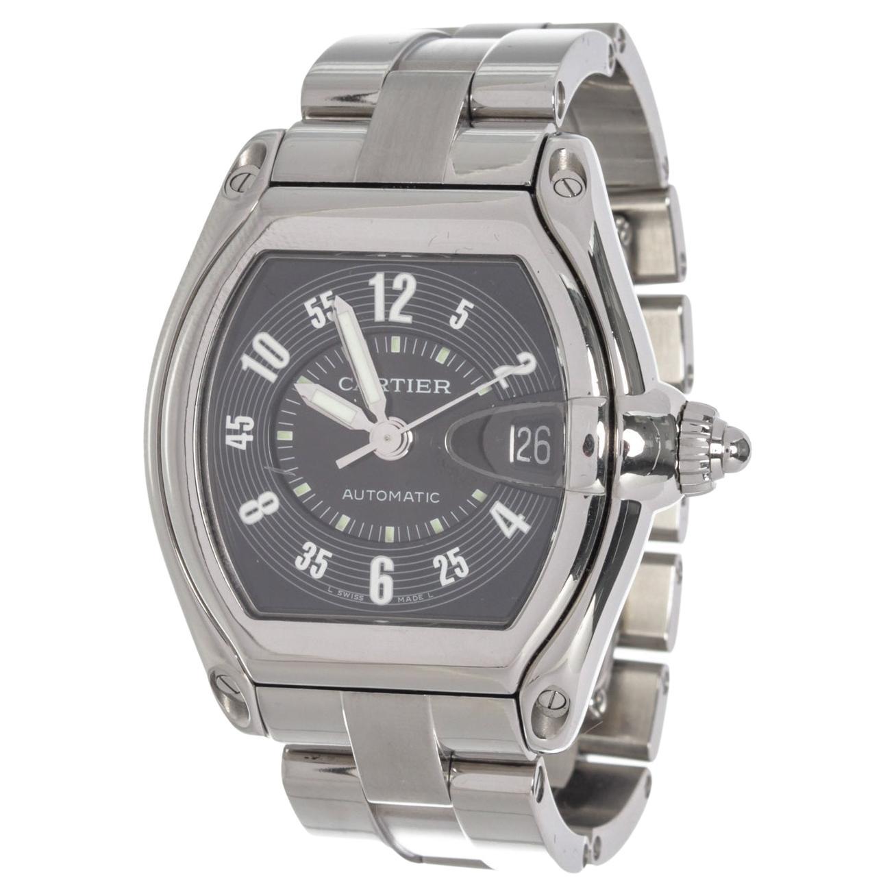 Cartier Silver Roadster LM Watch For Sale