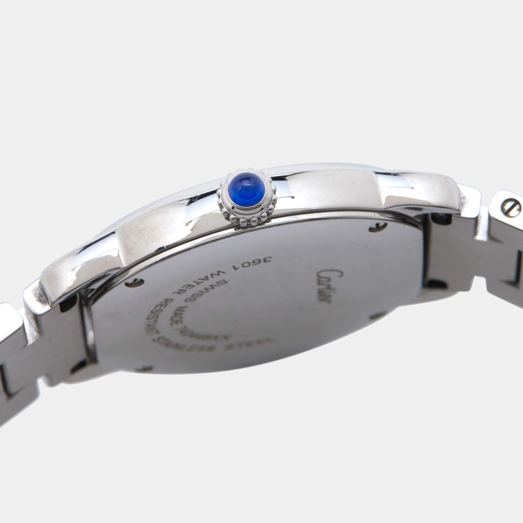 Cartier Silver Ronde Solo De Cartier 3601 Women's Wristwatch 29 mm In Good Condition In Dubai, Al Qouz 2