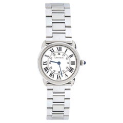 Cartier Silver Ronde Solo De Cartier 3601 Women's Wristwatch 29 mm