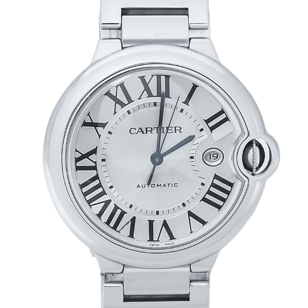 Cartier Silver Stainless Steel Ballon Bleu 3765 Men's Wristwatch 42MM 1