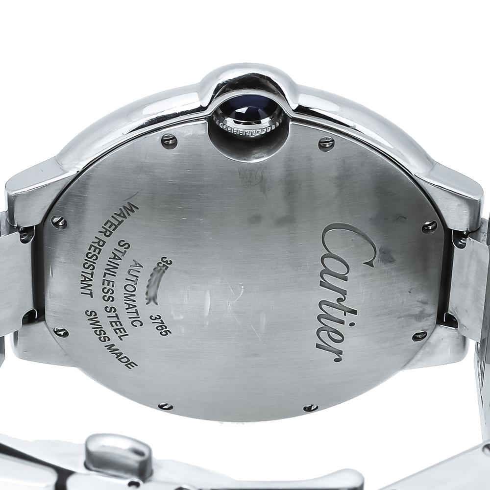 Cartier Silver Stainless Steel Ballon Bleu 3765 Men's Wristwatch 42MM 3