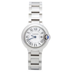 Cartier Silver Stainless Steel Ballon Bleu W69010Z4 Women's Wristwatch 28 mm