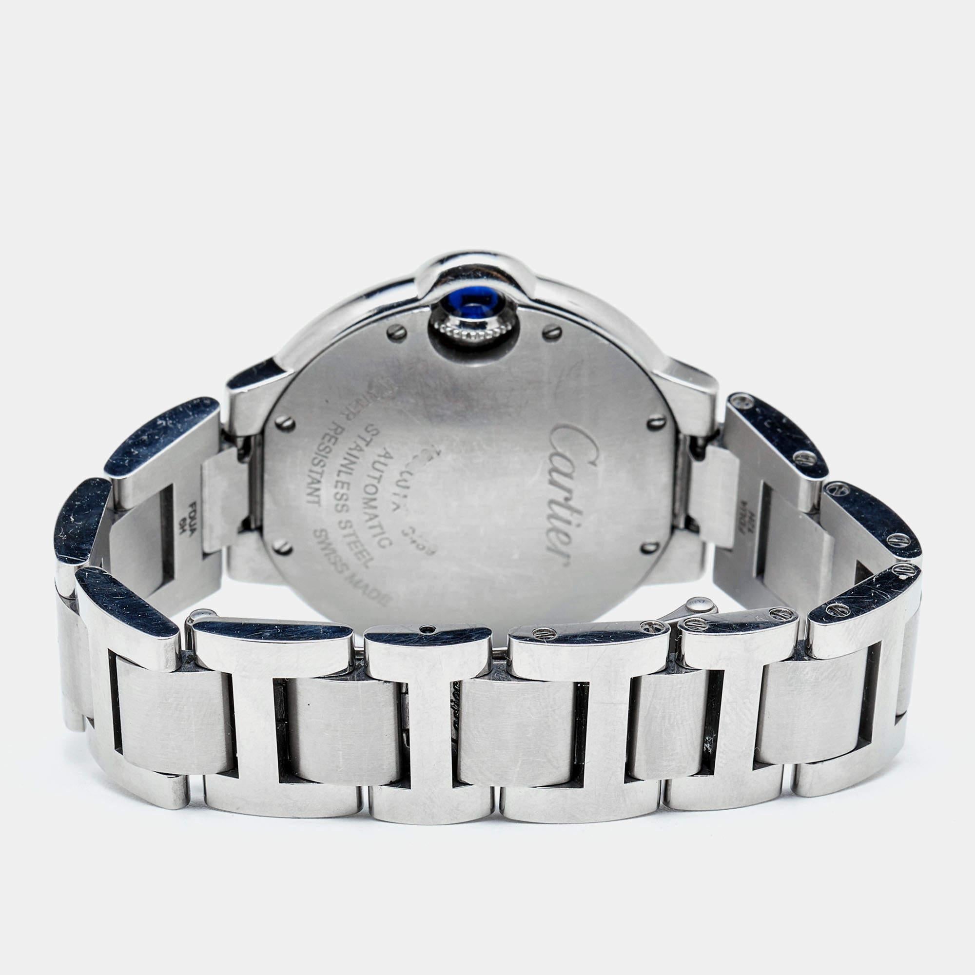 Cartier Silver Stainless Steel Ballon Bleu W6920071 Women's Wristwatch 33 mm 1