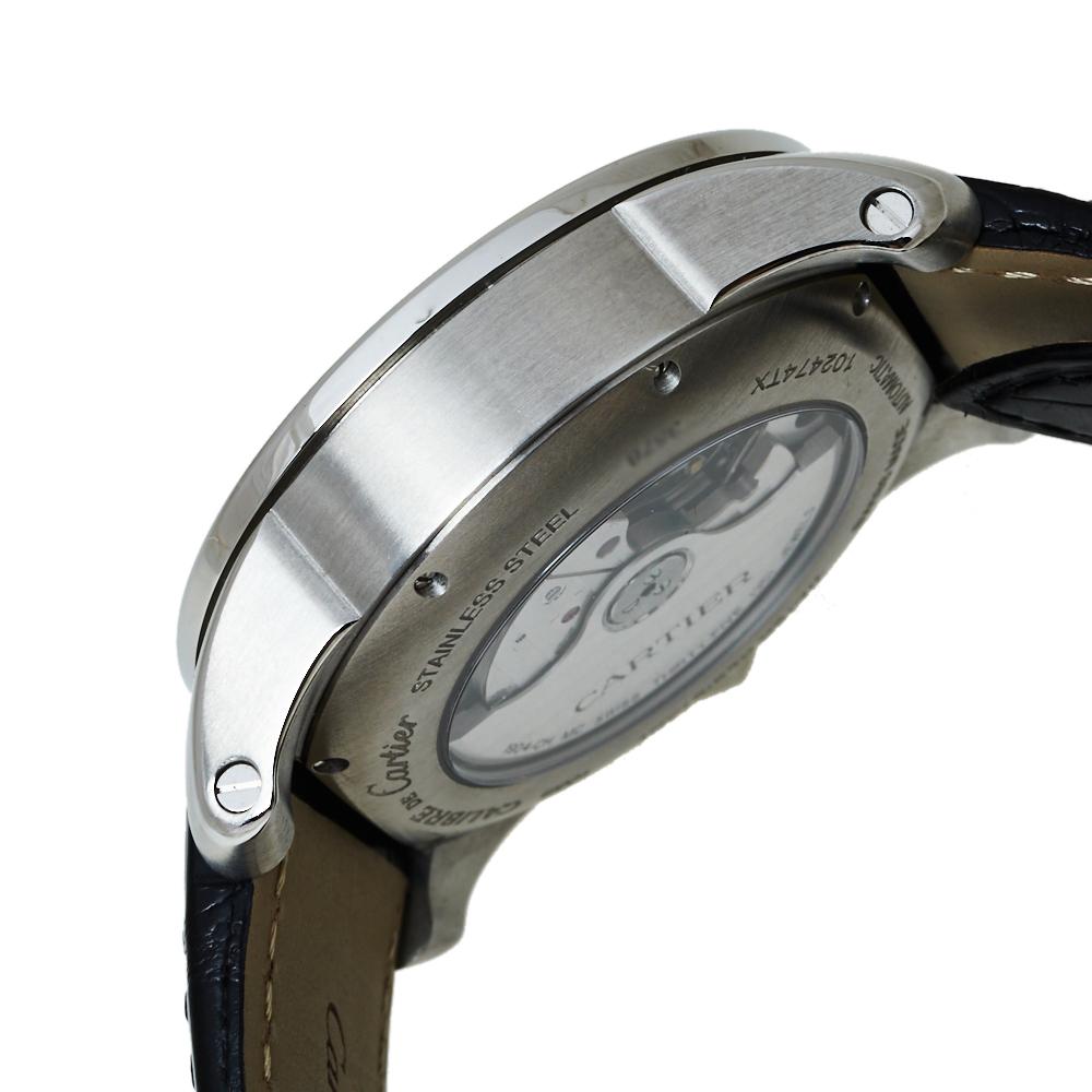 Cartier Silver Stainless Steel Calibre De Cartier Men's Wristwatch 42 MM 3