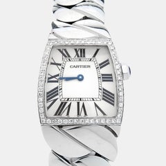 Cartier La Dona W660022I Montre-bracelet pour femme 28 mm en argent, acier inoxydable et diamants