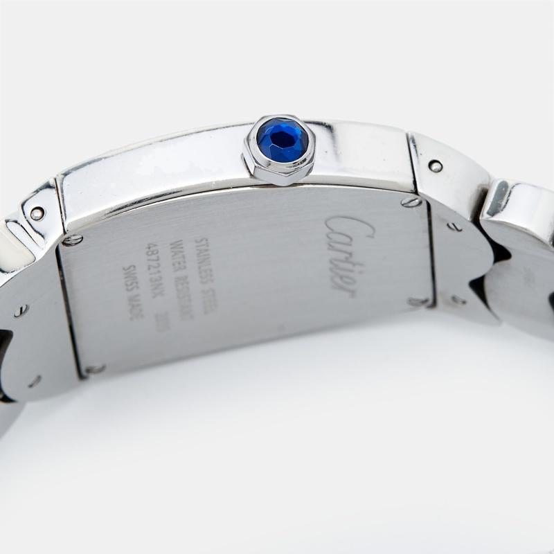 Cartier Silver Stainless Steel Diamond La Dona W660022I Women's Wristwatch 28 mm In Good Condition For Sale In Dubai, Al Qouz 2