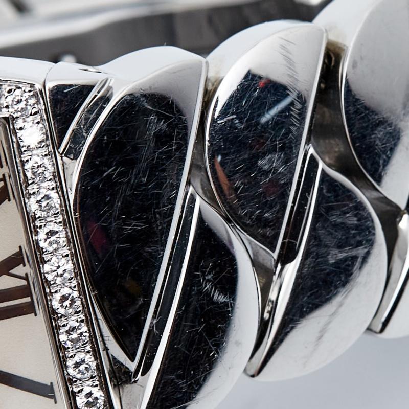 Cartier Silber Edelstahl Diamant La Dona W660022I Damenarmbanduhr 28 mm im Angebot 1