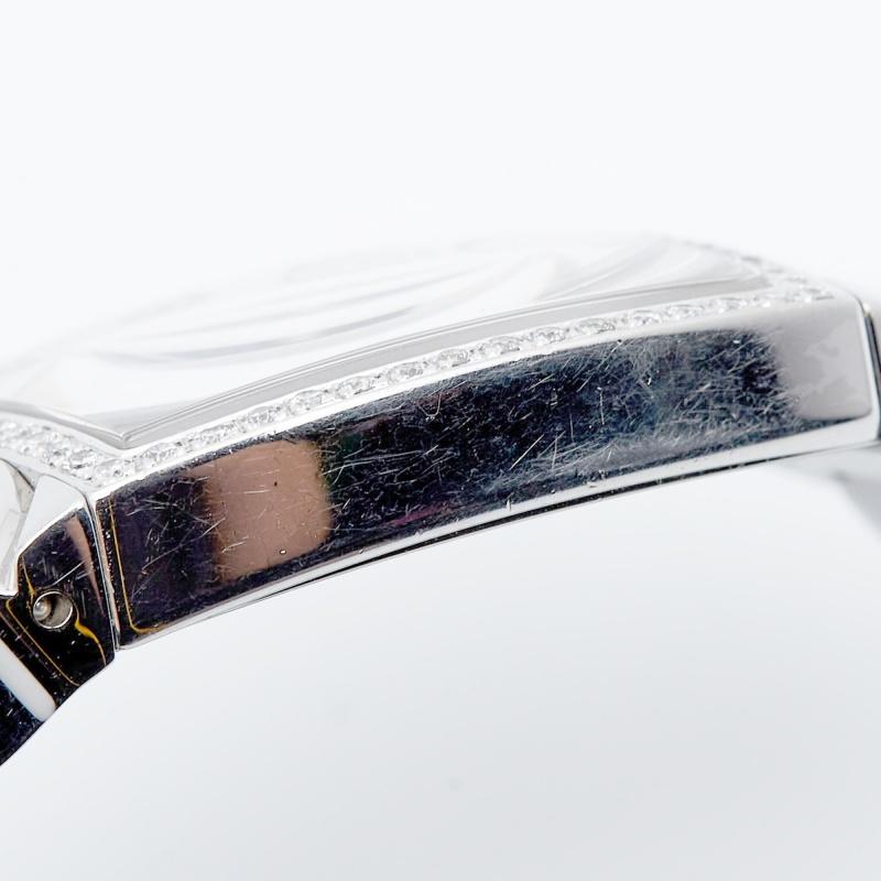 Cartier Silver Stainless Steel Diamond La Dona W660022I Women's Wristwatch 28 mm For Sale 2