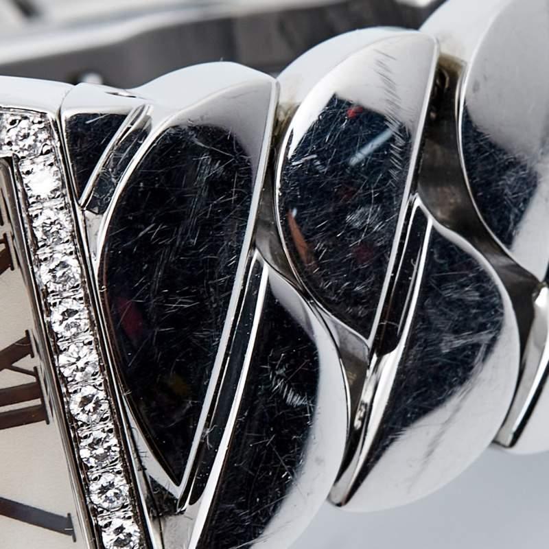 Cartier La Dona W660022I Montre-bracelet pour femme 28 mm en argent, acier inoxydable et diamants en vente 2