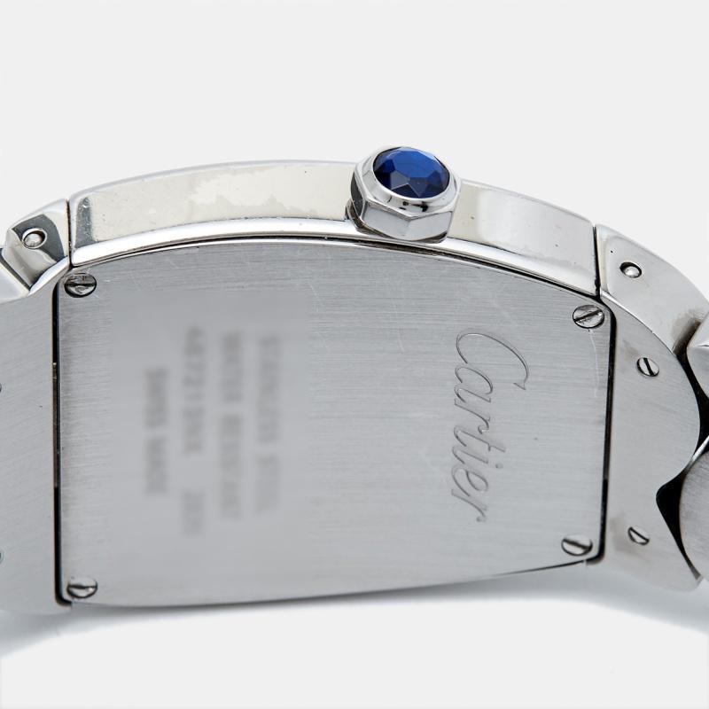 Cartier Silver Stainless Steel Diamond La Dona W660022I Women's Wristwatch 28 mm For Sale 4