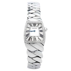 Cartier Silver Stainless Steel Diamond La Dona W660022I Women's Wristwatch 28 mm