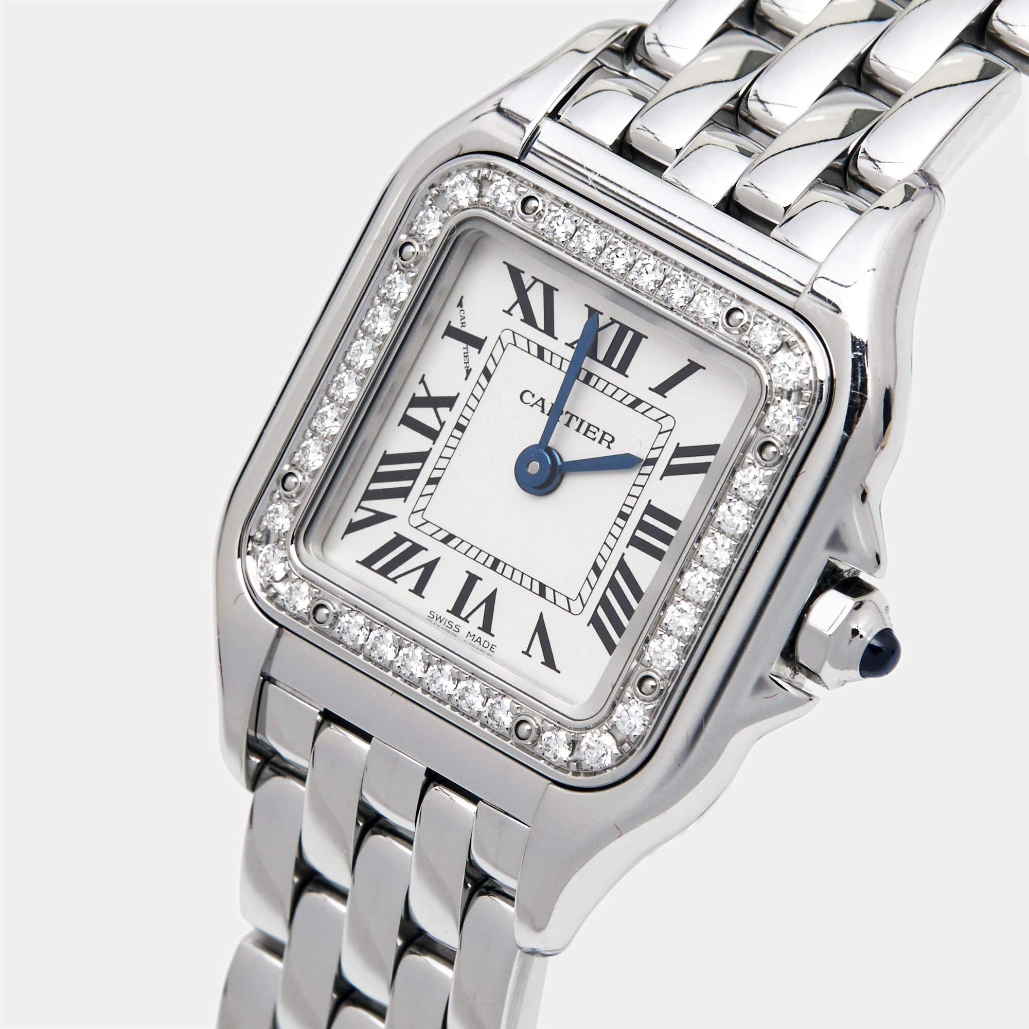 This Panthère from Cartier is a creation worthy of being yours. As a true style icon, It has a grand fusion of elegance with contemporary charm in every detail, from the square case to the concealed clasp. Using stainless steel, Cartier sculpted out