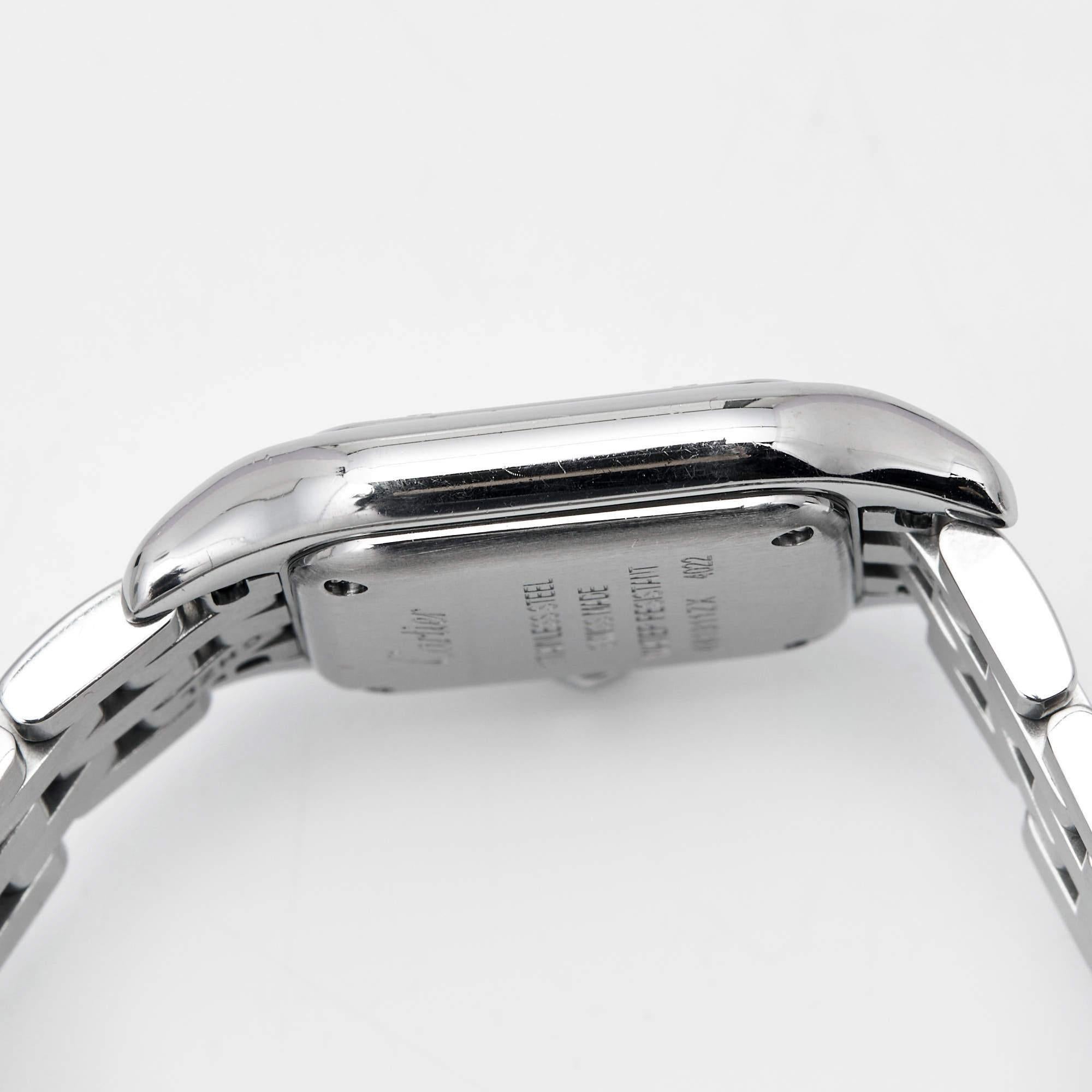 Cartier Silver Stainless Steel Diamond Panthere W4PN0007 Women's Wristwatch 22 m 2