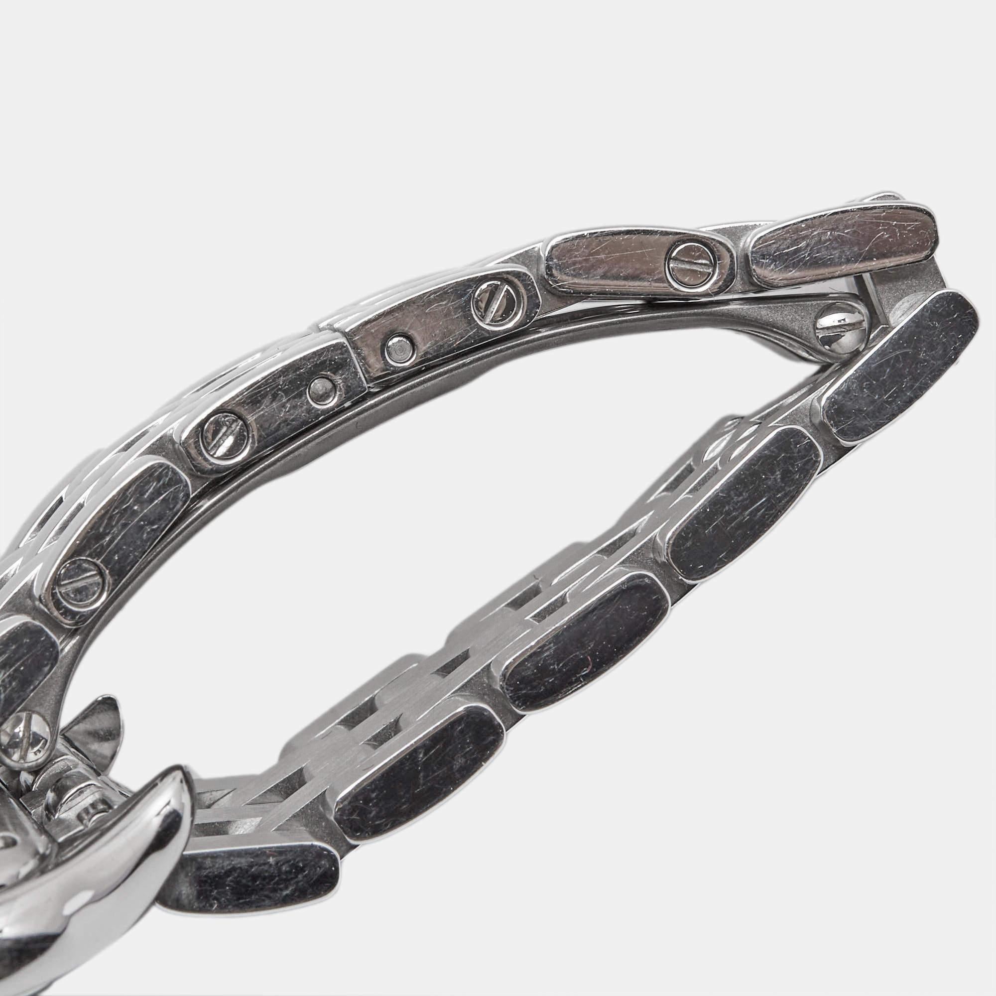 Cartier Silver Stainless Steel Diamond Panthere W4PN0007 Women's Wristwatch 22 m 3