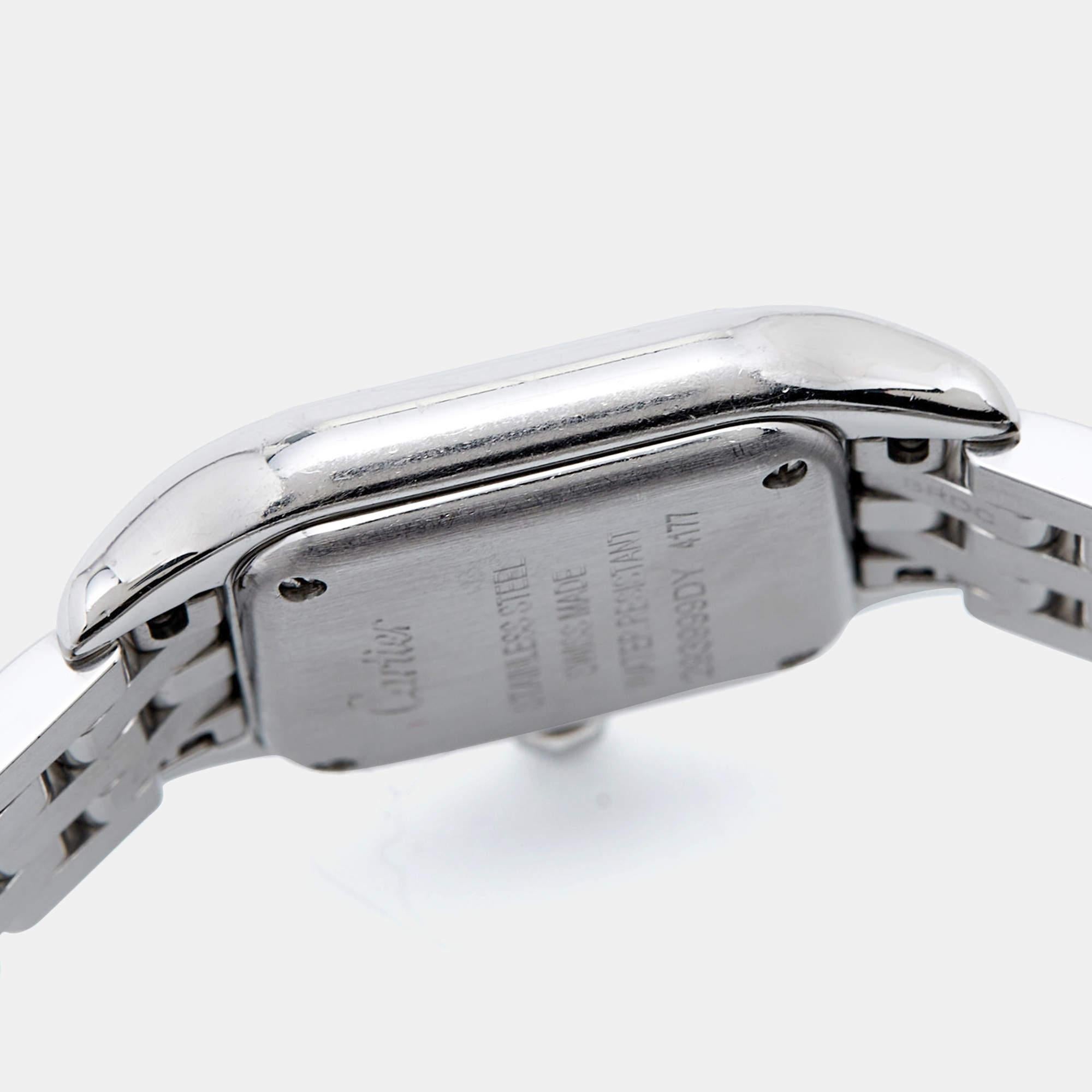 Cartier Silver Stainless Steel Diamond Panthère W4PN0007 Women's Wristwatch 22 m 2