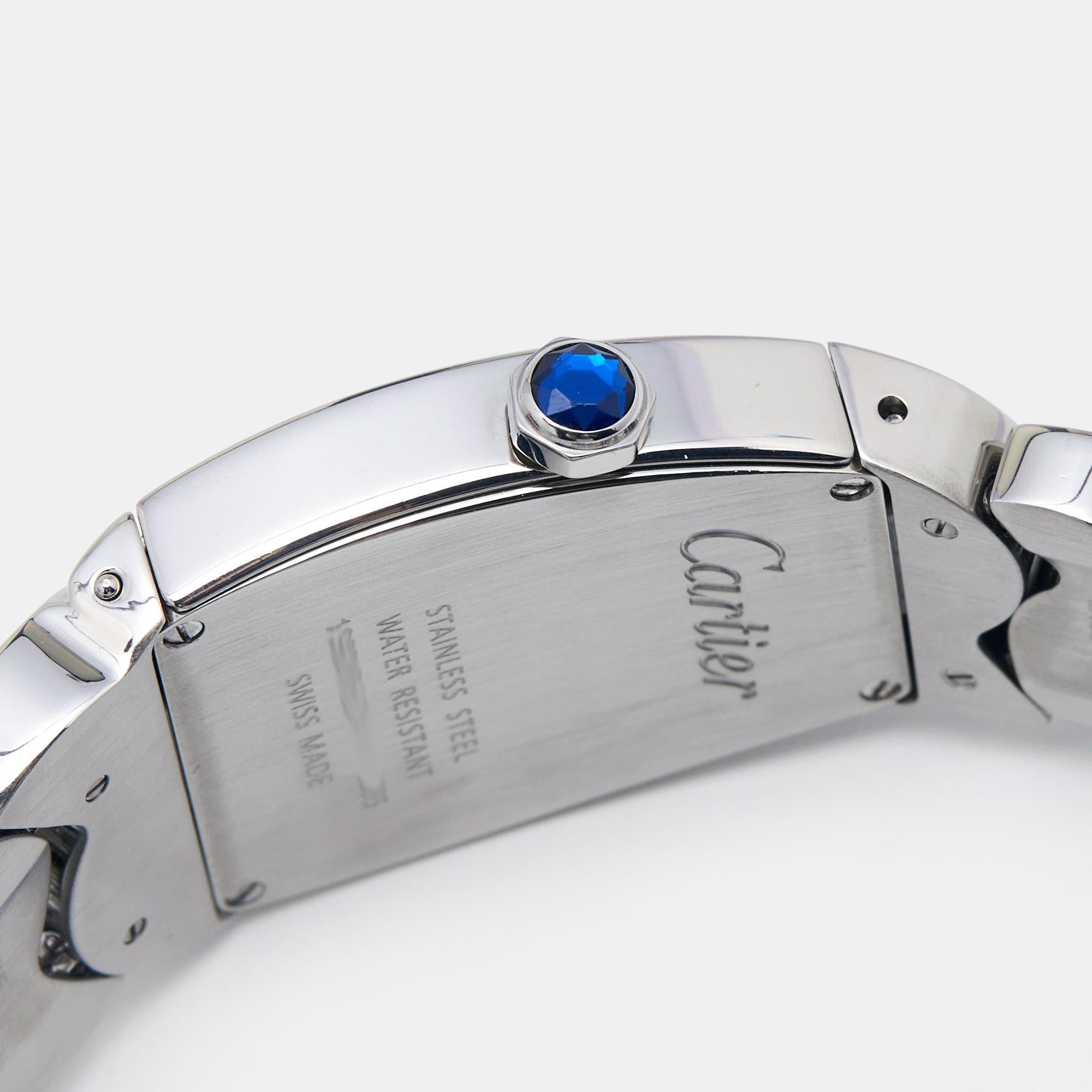 Contemporary Cartier Silver Stainless Steel La Dona W660022I Women's Wristwatch 28 mm