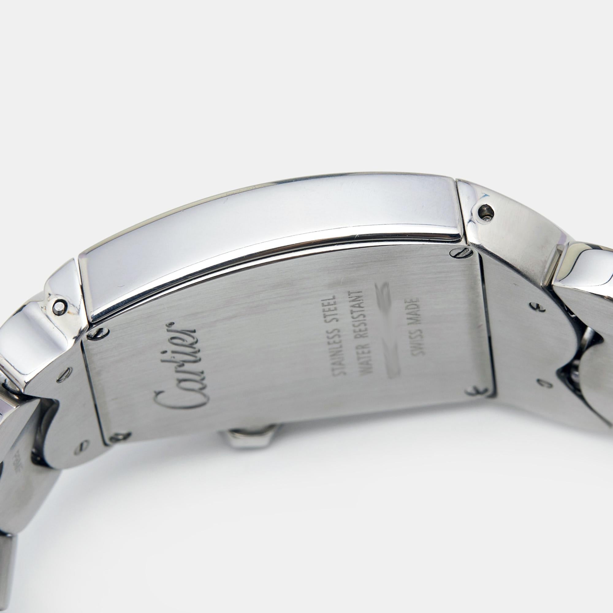 Cartier Silver Stainless Steel La Dona W660022I Women's Wristwatch 28 mm In Good Condition In Dubai, Al Qouz 2