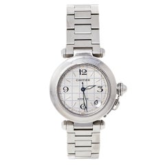 Cartier Silver Stainless Steel Pasha de Cartier 2324 Women's Wristwatch 35 mm