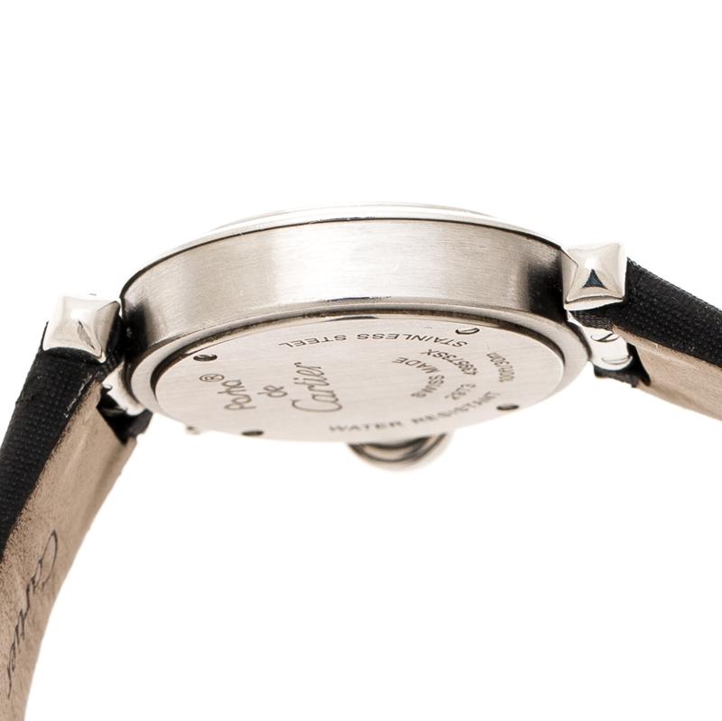 Cartier Silver Stainless Steel Pasha de Cartier 2973 Women's Wristwatch 27 mm In Good Condition In Dubai, Al Qouz 2