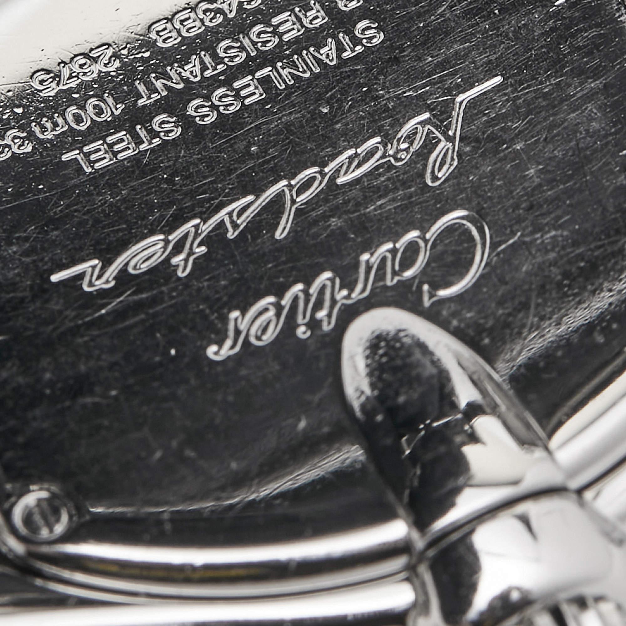 Cartier Silver Stainless Steel Roadster 2675 Women's Wristwatch 31 mm For Sale 7