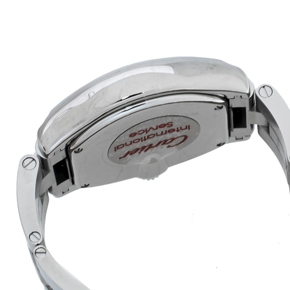 Cartier Silver Stainless Steel Roadster 2675 Women's Wristwatch 31 mm In Good Condition In Dubai, Al Qouz 2