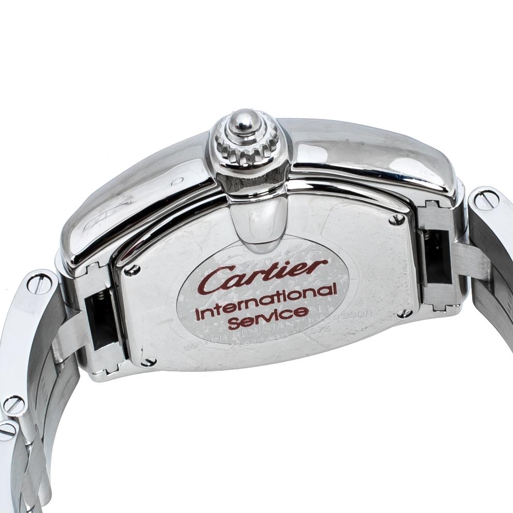 Men's Cartier Silver Stainless Steel Roadster 2675 Women's Wristwatch 31 mm