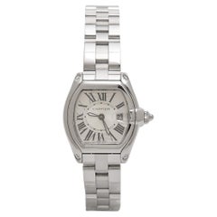 Used Cartier Silver Stainless Steel Roadster 2675 Women's Wristwatch 31 mm