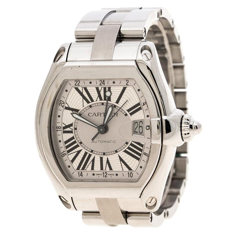 Cartier Silver Stainless Steel Roadster 