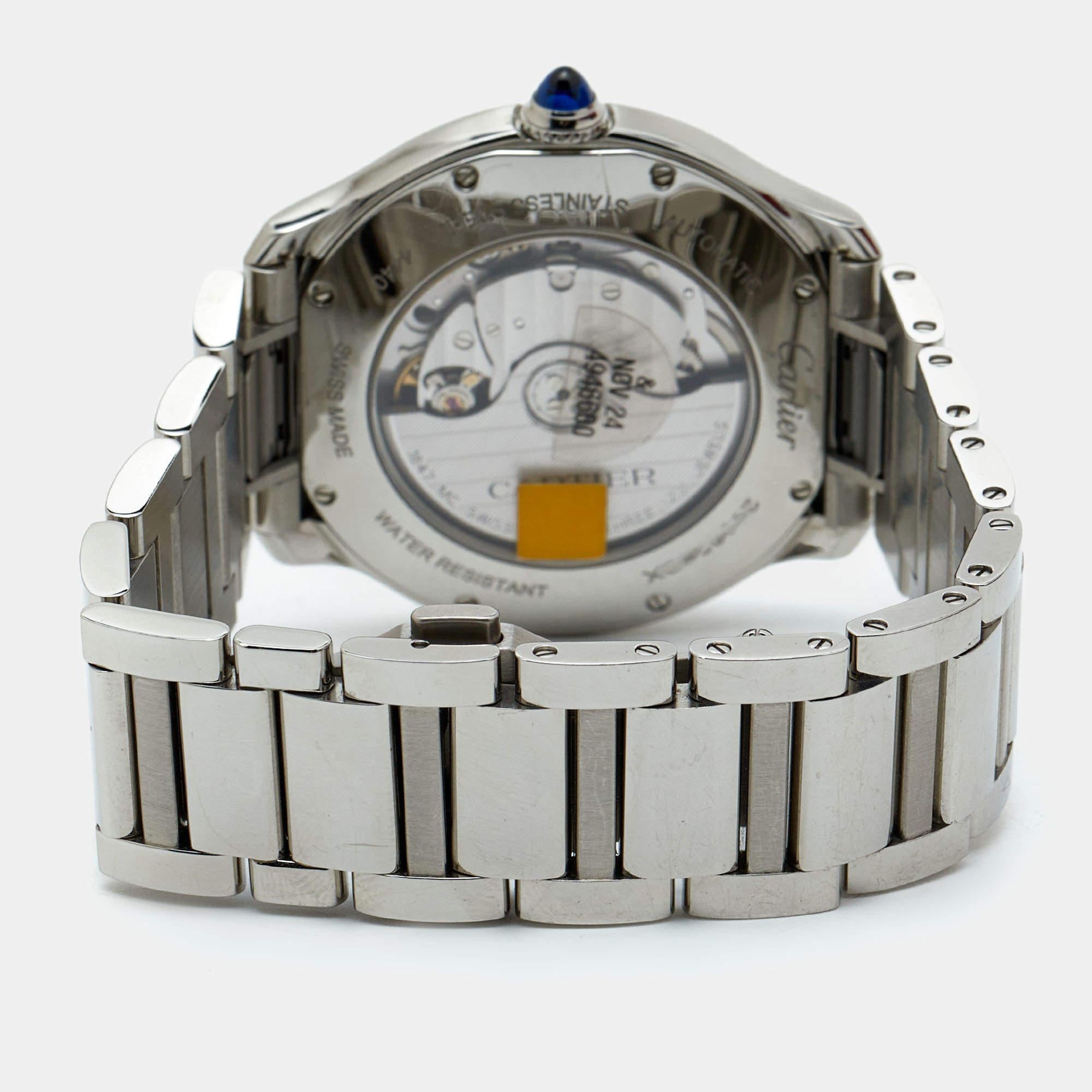 Cartier Silver Stainless Steel Ronde Must WSRN0035 Men's Wristwatch 40 mm 1