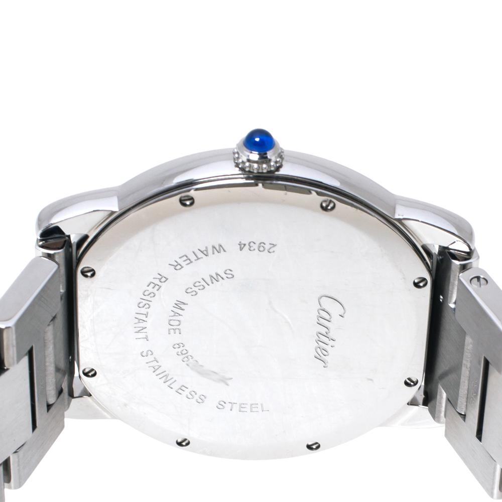 Cartier Silver Stainless Steel Ronde Solo 2934 Men's Wristwatch 36 mm 1