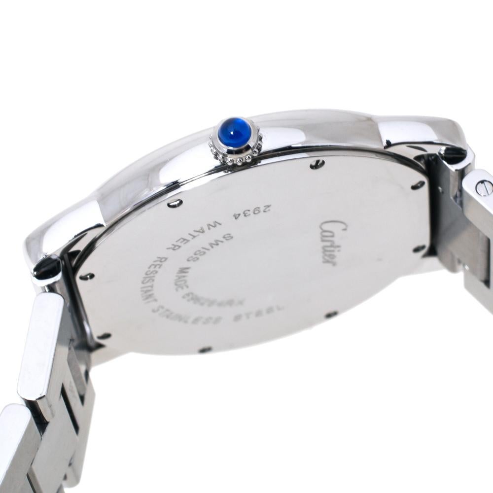 Cartier Silver Stainless Steel Ronde Solo 2934 Men's Wristwatch 36 mm 2