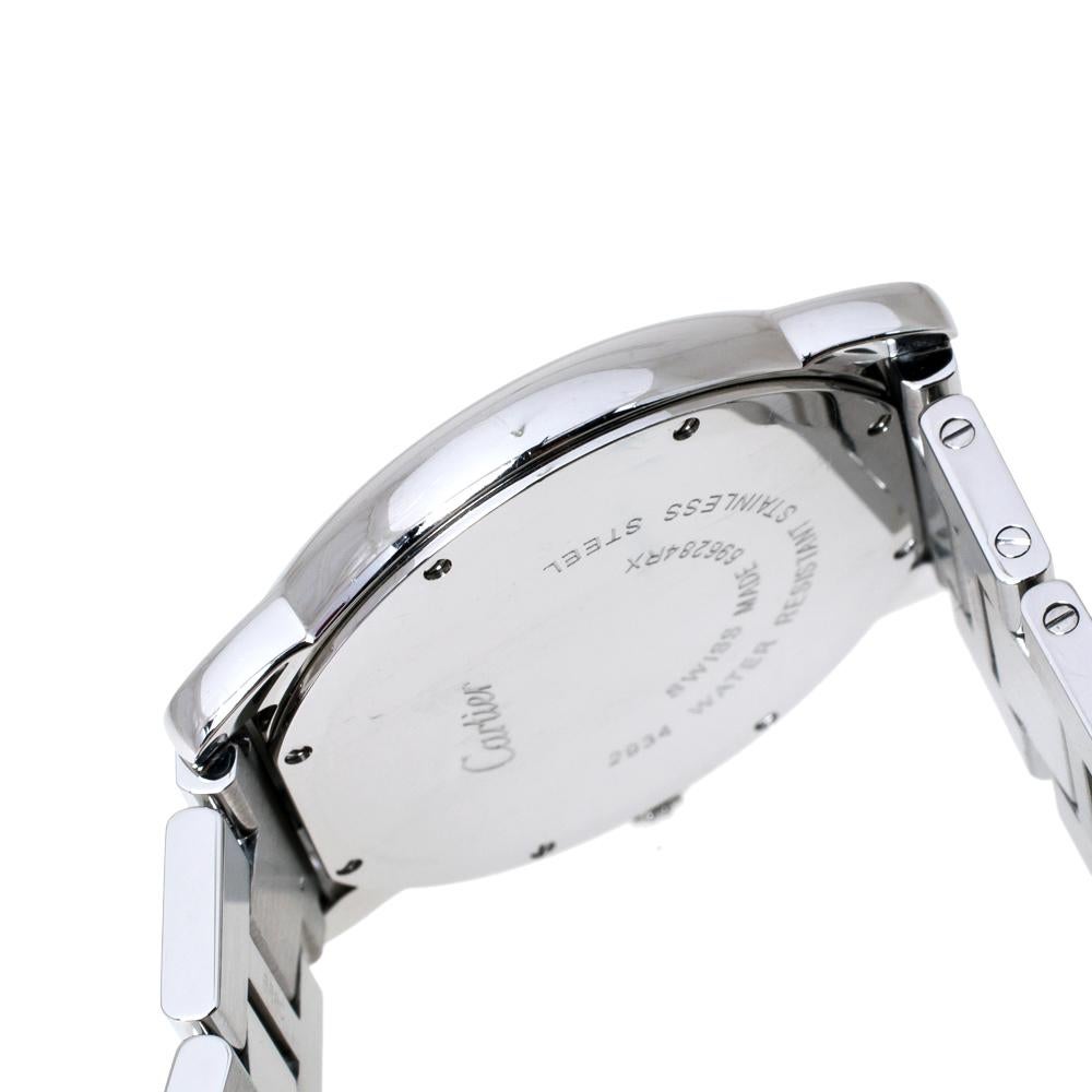 Cartier Silver Stainless Steel Ronde Solo 2934 Men's Wristwatch 36 mm 3