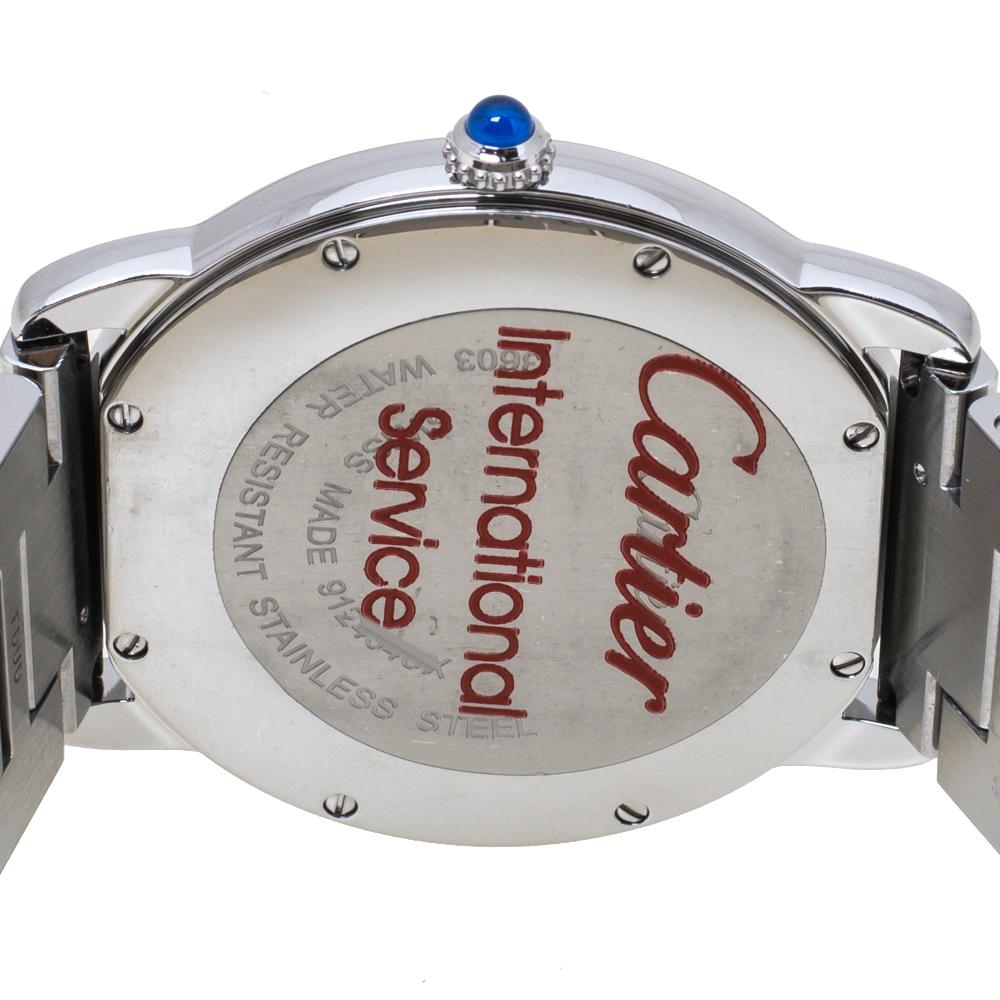 Cartier Silver Stainless Steel Ronde Solo 3603 Men's Wristwatch 36 mm 1