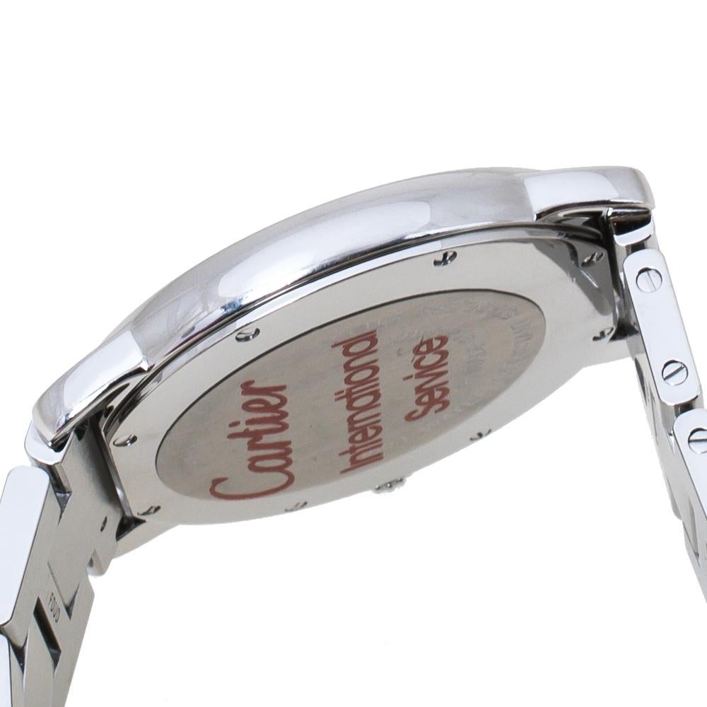 Cartier Silver Stainless Steel Ronde Solo 3603 Men's Wristwatch 36 mm 3