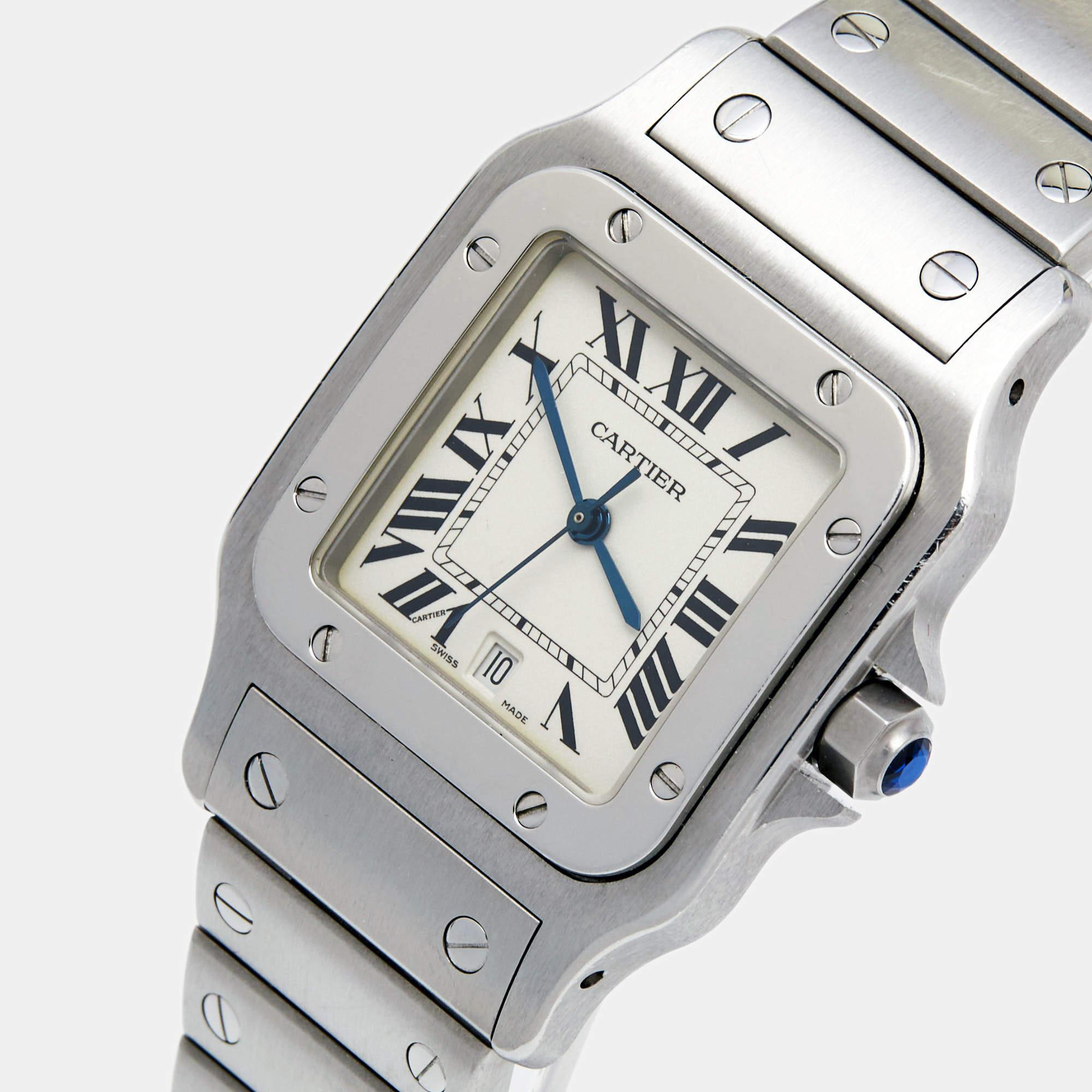 Cartier Silver Stainless Steel Santos Galbee W2006006 Women's Wristwatch 29 mm 1
