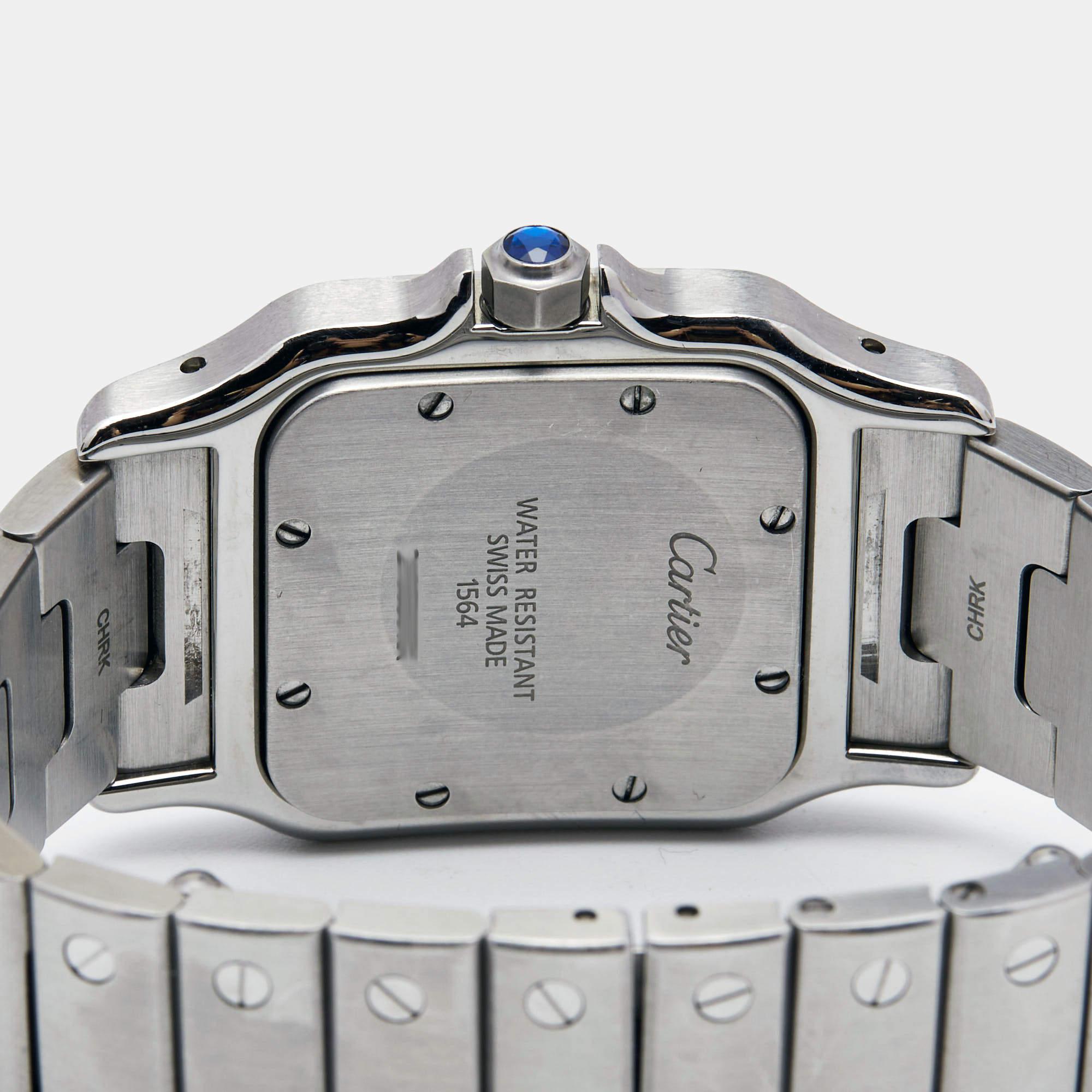 Cartier Silver Stainless Steel Santos Galbee W2006006 Women's Wristwatch 29 mm 3